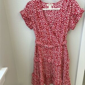 Monteau Red and White Floral Dress